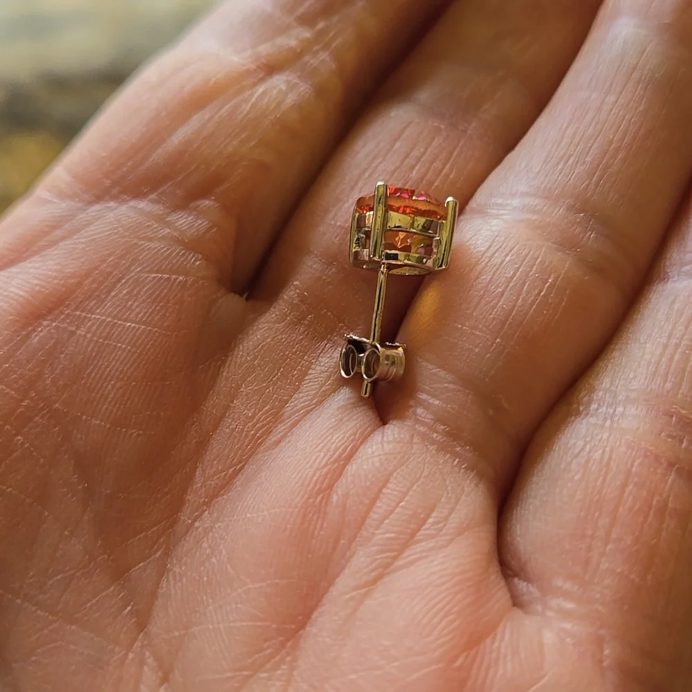 Rainbow Topaz Sterling Silver Studs - Picture 7 of 8
